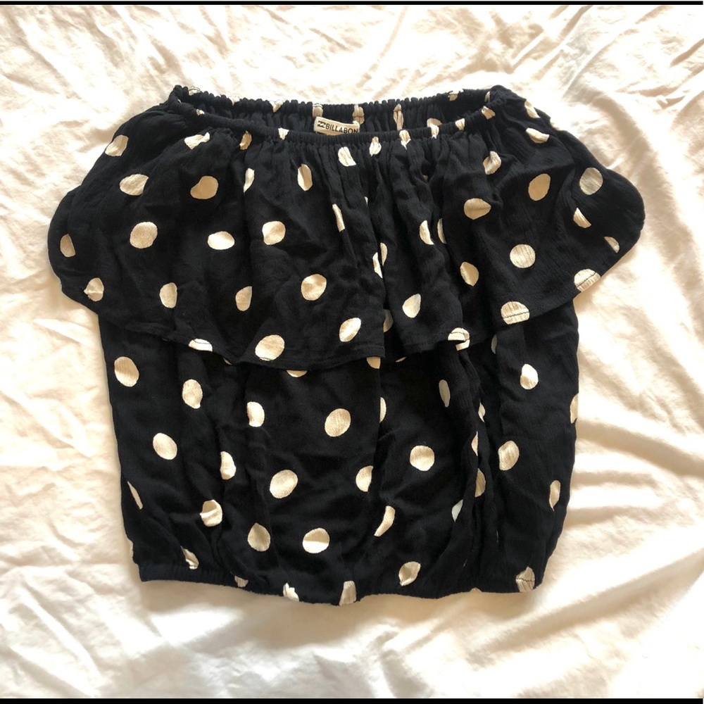 Billabong Polka Dot Off Shoulder Top Sz S